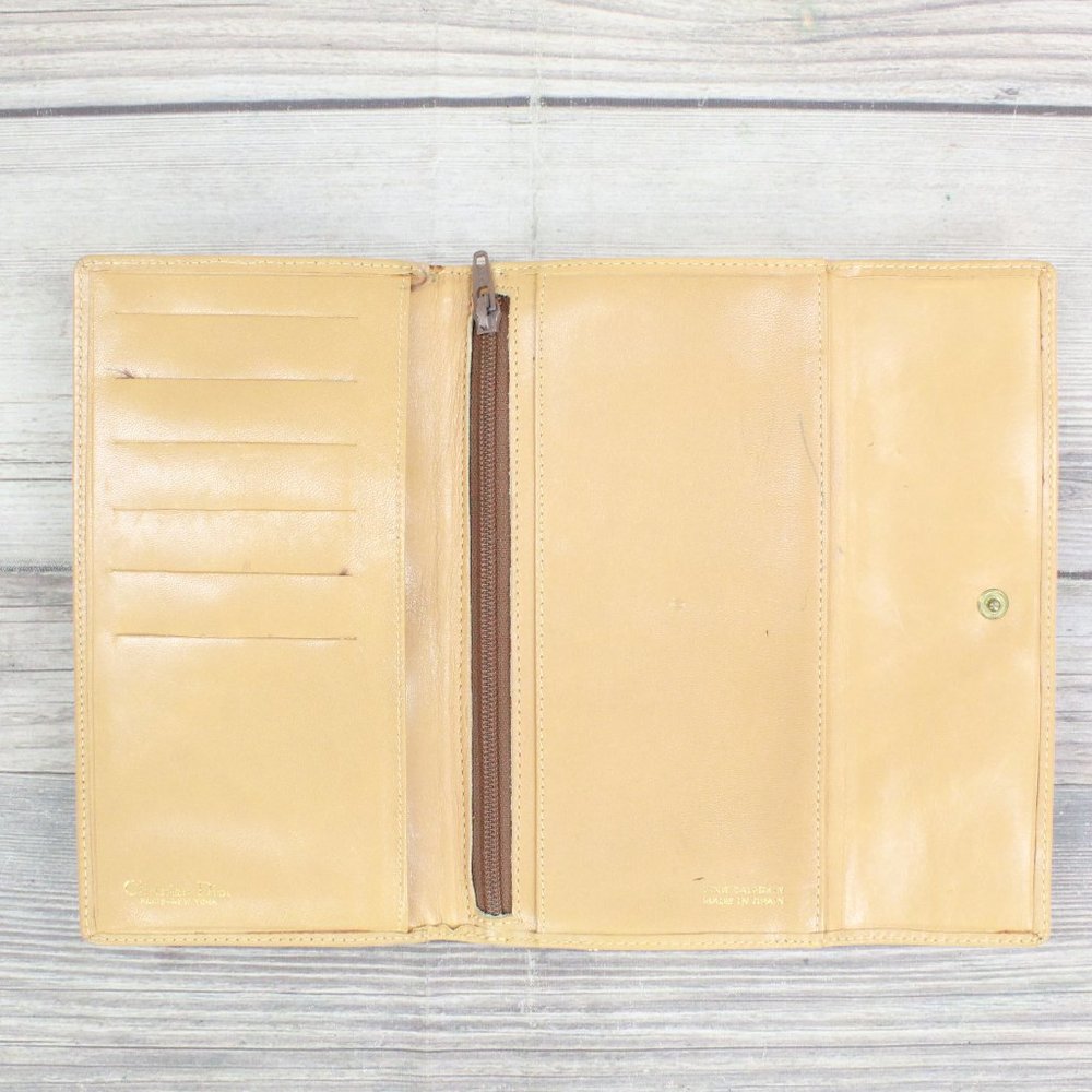 Vintage! Christian Dior Tan Leather Calfskin Kisslock Pouch Wallet - Picture 4 of 10